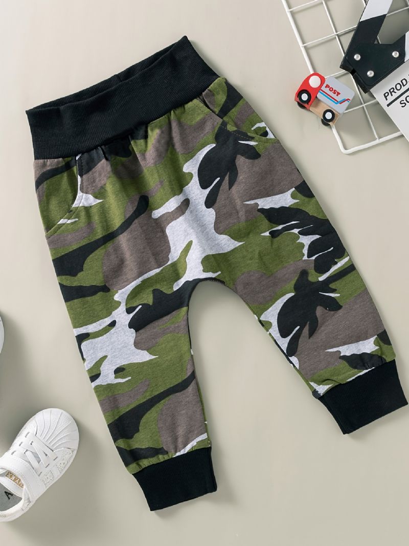 2st Pojkar Camo Print Sweatshirt Byxor Set