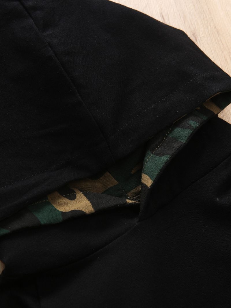 2st Pojkar Casual Camo Print Hooded Långärmad Byxa Set