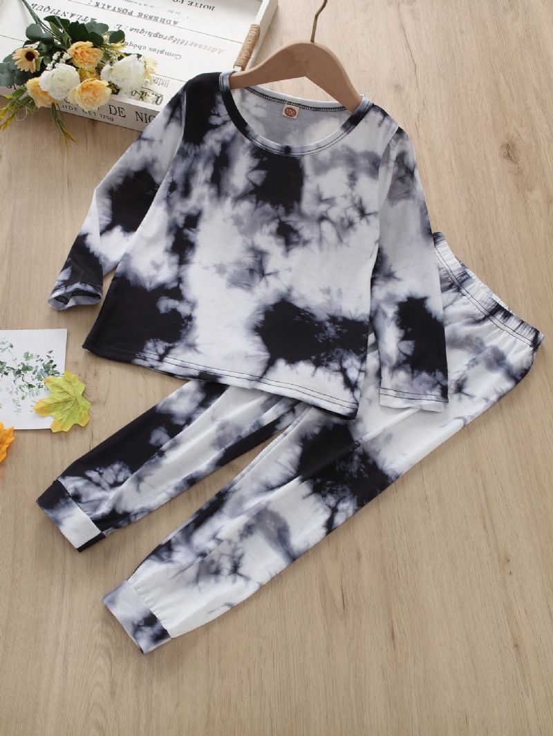 2st Pojkar Casual Tie Dye Print Långärmad Byxa Set