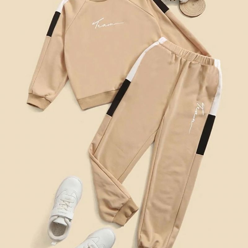 2st Pojkar Höst Långärmad Set Barn Colorblock Mode Sport Casual Set