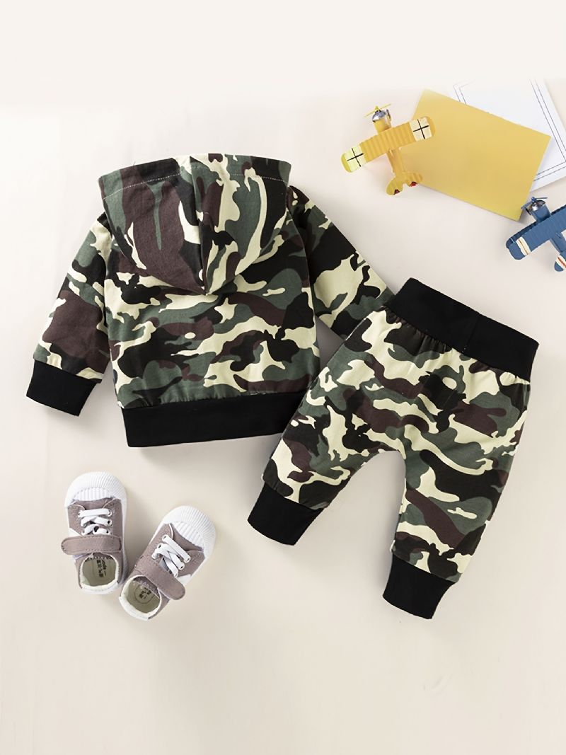 2st Pojkar Hooded Camo Zipper Bebis Set