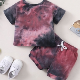 2st Pojkar Tie Dye Kortärmade Shorts Set