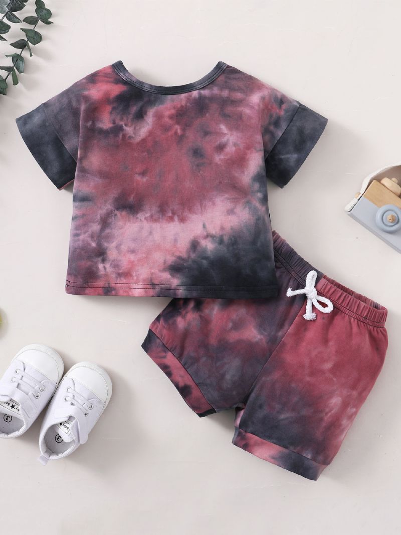 2st Pojkar Tie Dye Kortärmade Shorts Set