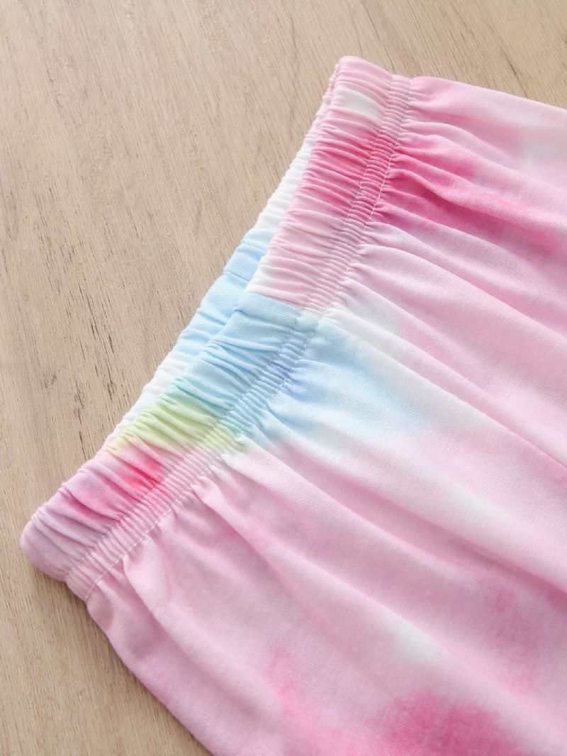 2st Småbarn Flickor Casual Rosa Tie Dye Print Långärmade Byxor