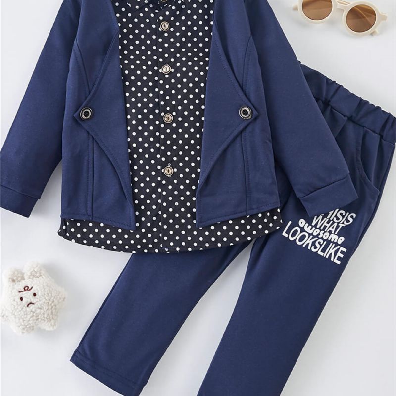 2st Toddler Pojkar Gentleman Kostym & Letter Pattern Byxor