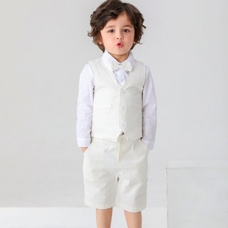 3st Pojkar White Blazer Set