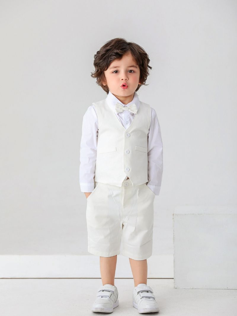 3st Pojkar White Blazer Set