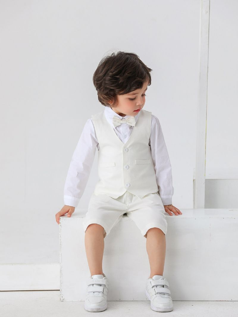 3st Pojkar White Blazer Set