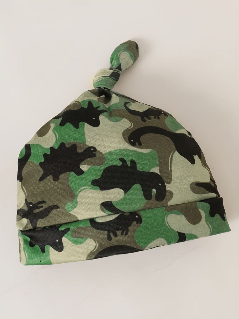 3st Pojkdräkter Höst & Vinter Barn Dinosaur Camo Kortärmad Body & Byxor Set Med Hatt