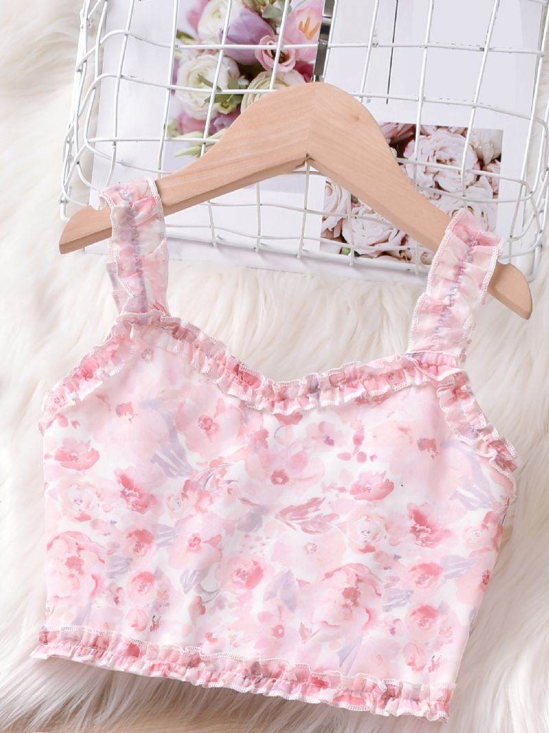 Barn Flickor Blommönster Camisole & Kjol Set Princess Dress Barnkläder