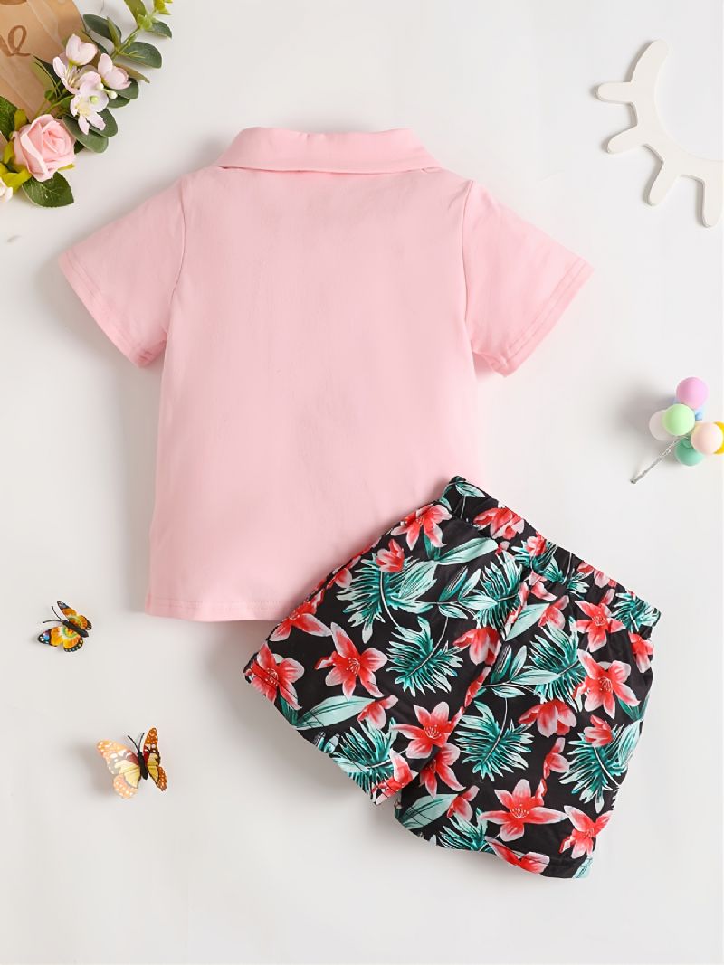 Bebis Barn Pojkar Bomull Polo Top & Shorts Set