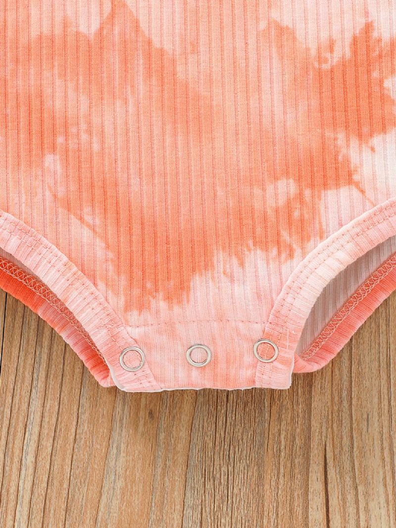 Bebis Flickor Bodysuit Med Blandad Färg & Matchande Byxor & Rosett Pannband Set Newborn Set