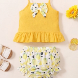 Bebis Flickor Camisole Citron Print Shorts Set