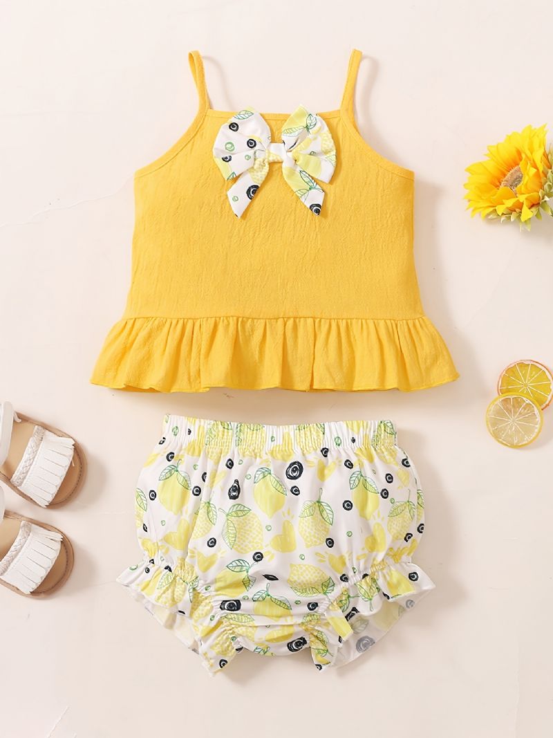 Bebis Flickor Camisole Citron Print Shorts Set