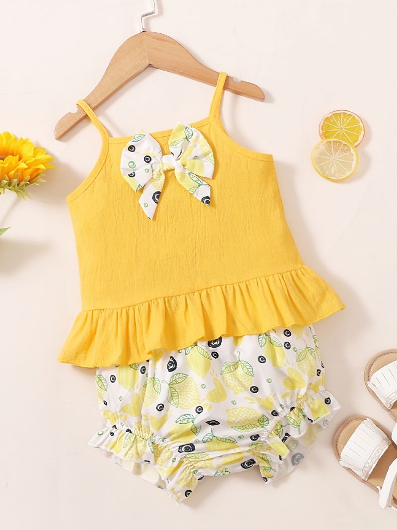 Bebis Flickor Camisole Citron Print Shorts Set