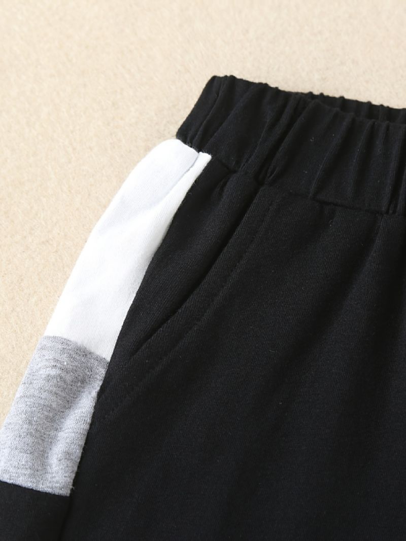 Bebis Pojkar Bokstavstryck Sport Set Splicing Kortärmade Shorts Barnkläder