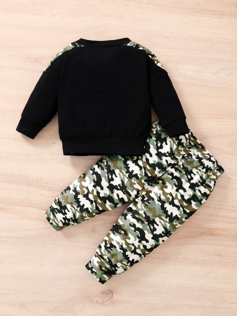 Bebis Pojkar Camo Pullover Sweatshirt & Matchande Joggingbyxor Bebiskläder