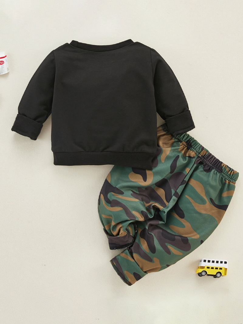 Bebis Pojkar Camouflage Sweatshirts & Byxor Set Bebiskläder Outfit