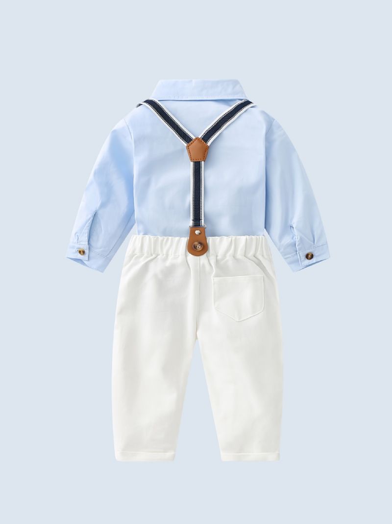 Bebis Pojkar Gentleman Outfit Långärmad Bodysuit & Suspender Pants Set