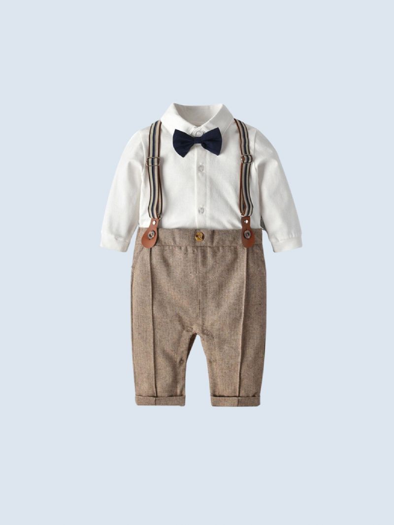 Bebis Pojkar Gentleman Suit 3pack (jumpsuits + Väst + Hat)