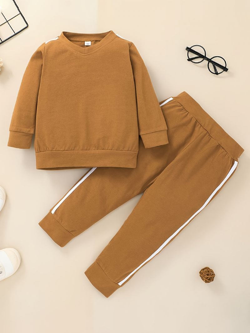 Bebis Pojkar Pullover Sweatshirt + Byxor Set För Höst Och Vinter Nytt