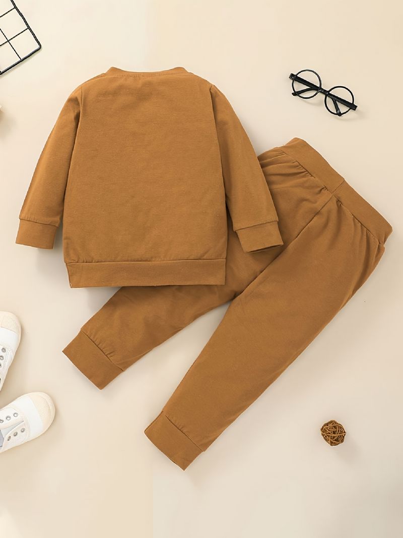 Bebis Pojkar Pullover Sweatshirt + Byxor Set För Höst Och Vinter Nytt