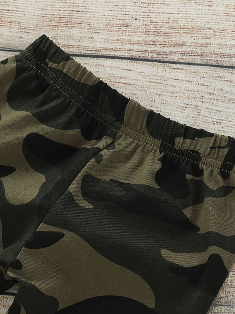 Bebis Pojkar Rompers & Camo Byxor & Hatt Nyfödd Gentleman Kostym Till Jul