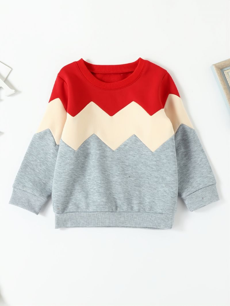 Flickor Patchwork Fleece Långärmad Sweatshirt Set