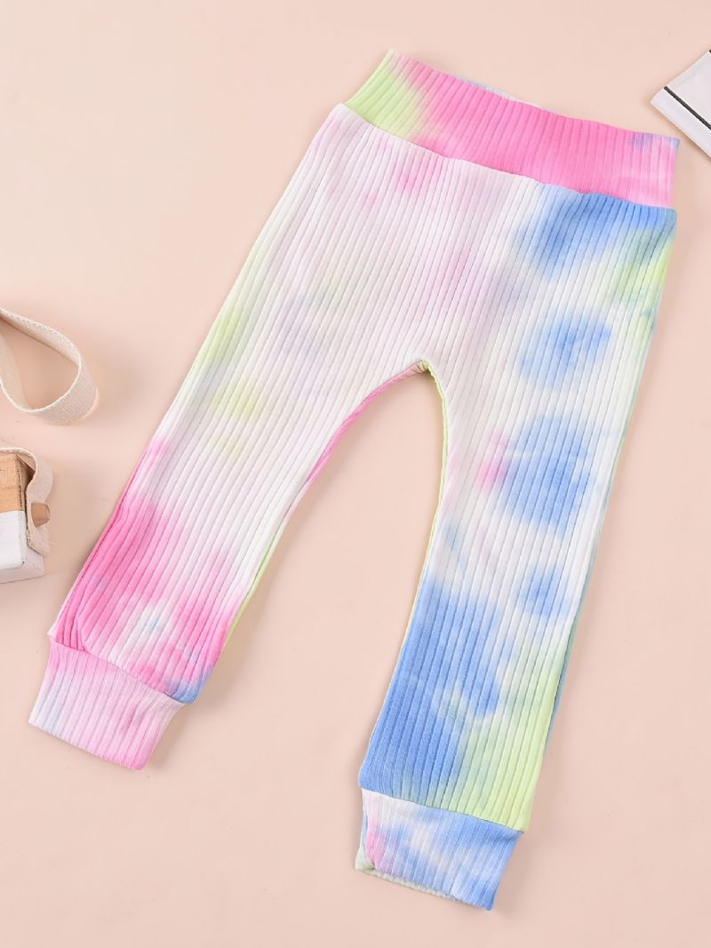 Flickor Tie Dye Långärmad Bodysuit Byxa Set