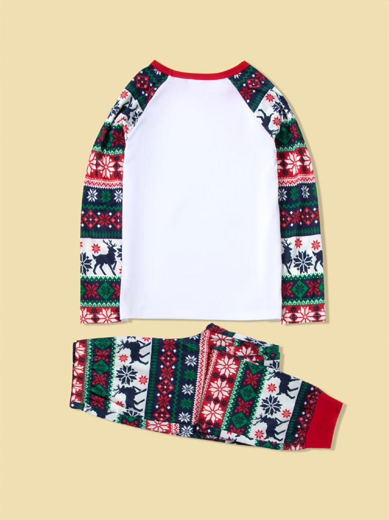 Jul Förälder-barn Casual Santa Älg Print Pyjamas Set