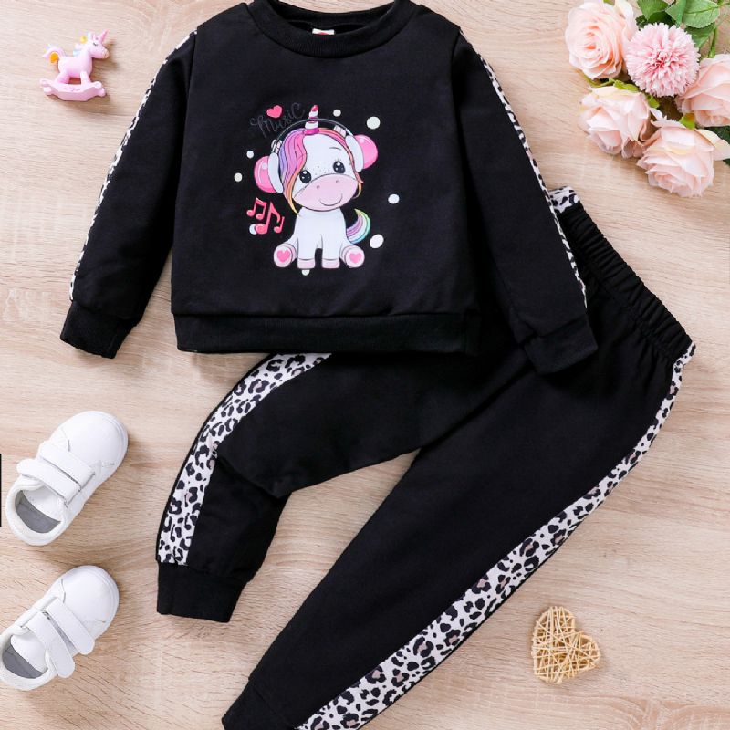 Mode Flickor Unicorn Sweatshirt Set