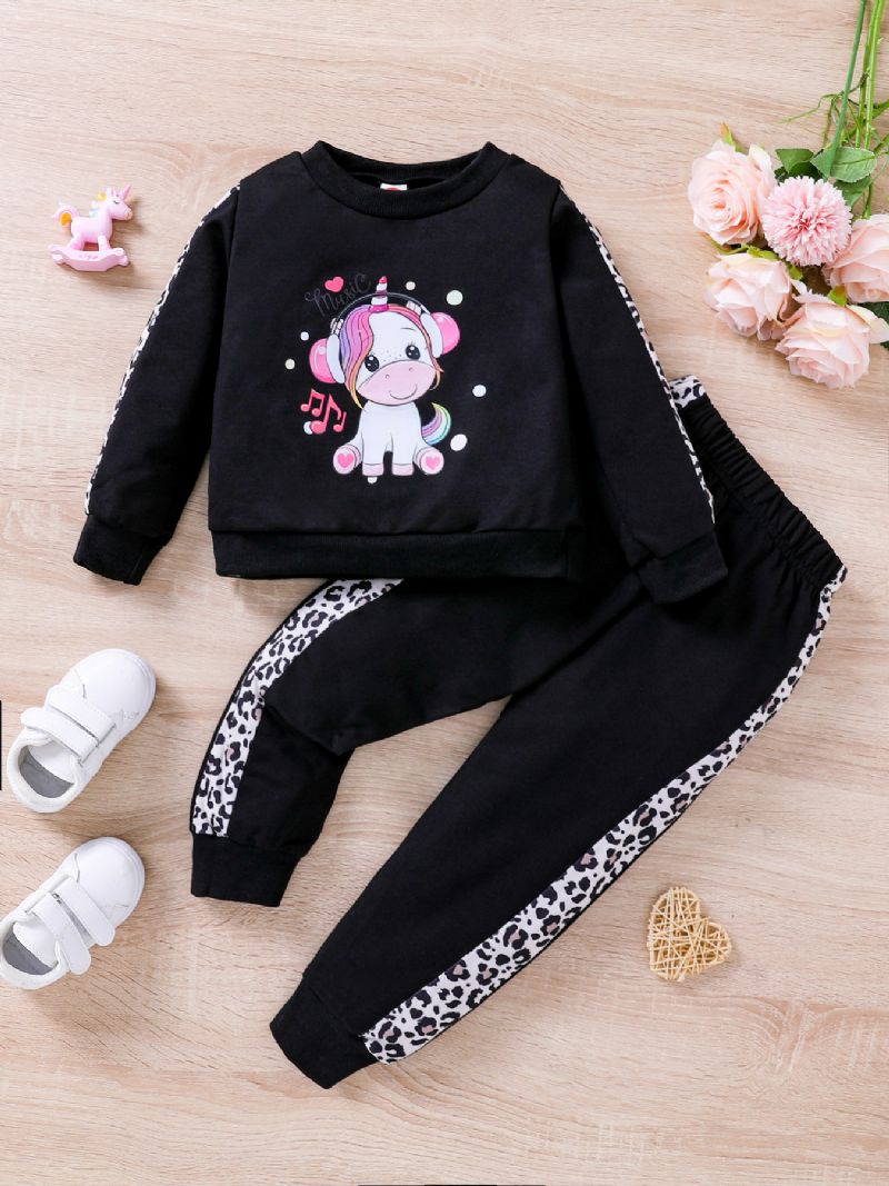 Mode Flickor Unicorn Sweatshirt Set