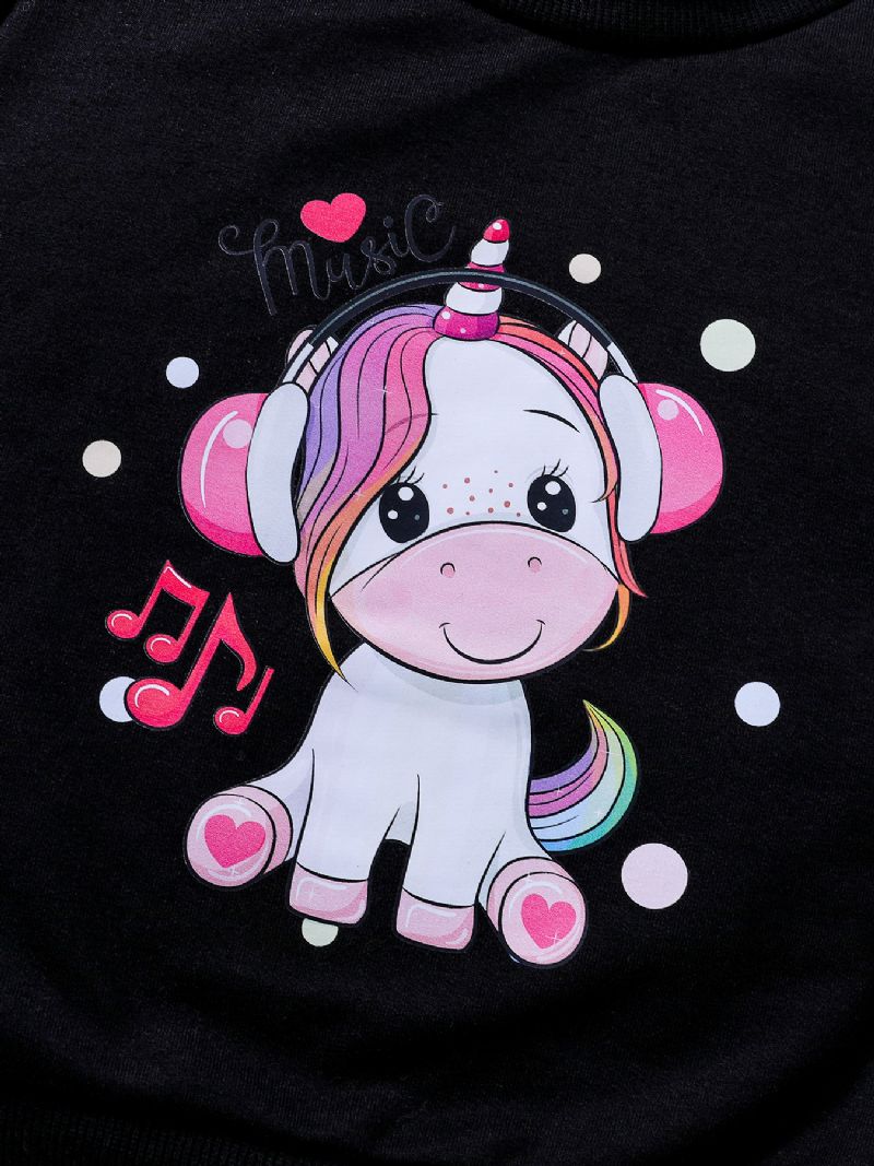 Mode Flickor Unicorn Sweatshirt Set