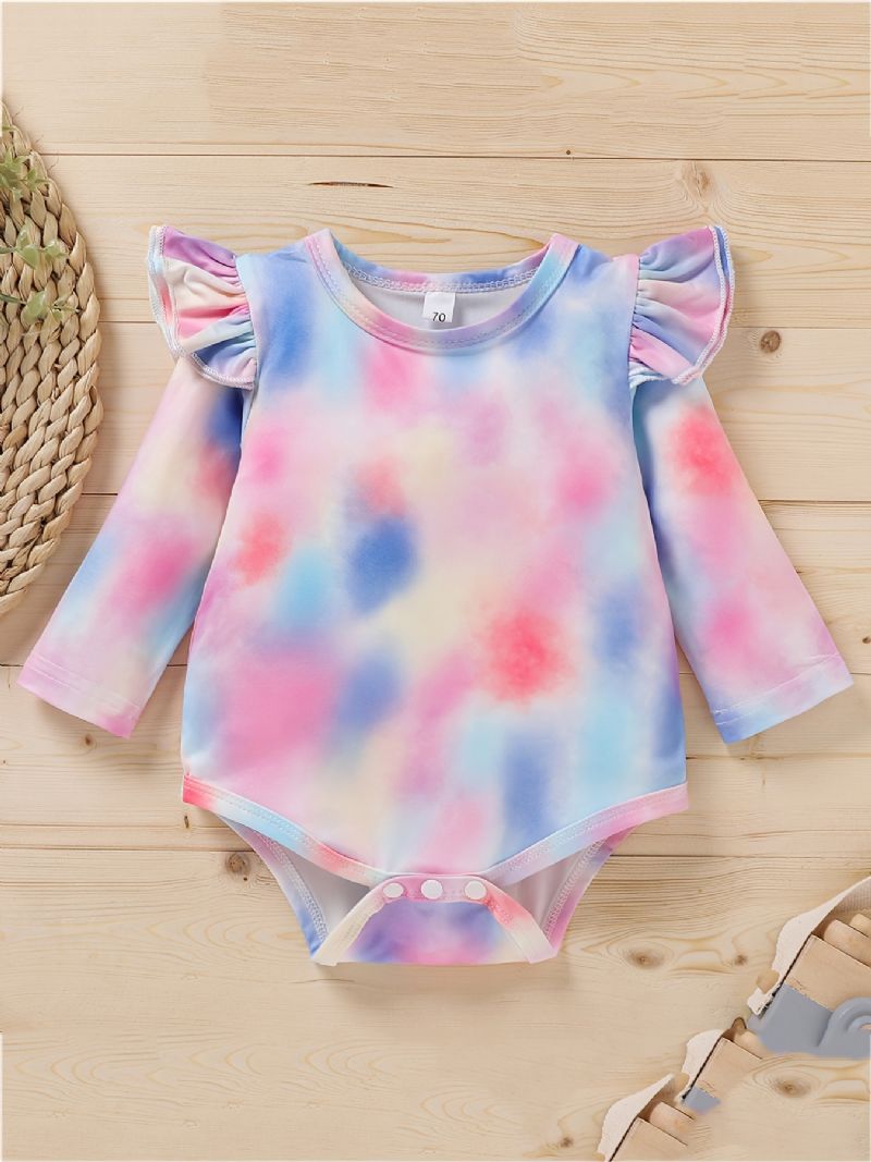 Newborn Bebis Flickor Tie Dye Print Romper + Byxor Outfit Kläder Set