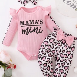 Nyfödda Flickor Långärmade Romper Byxor Pannband Set Bebis Layette Set Spädbarn Bebiskläder Outfit