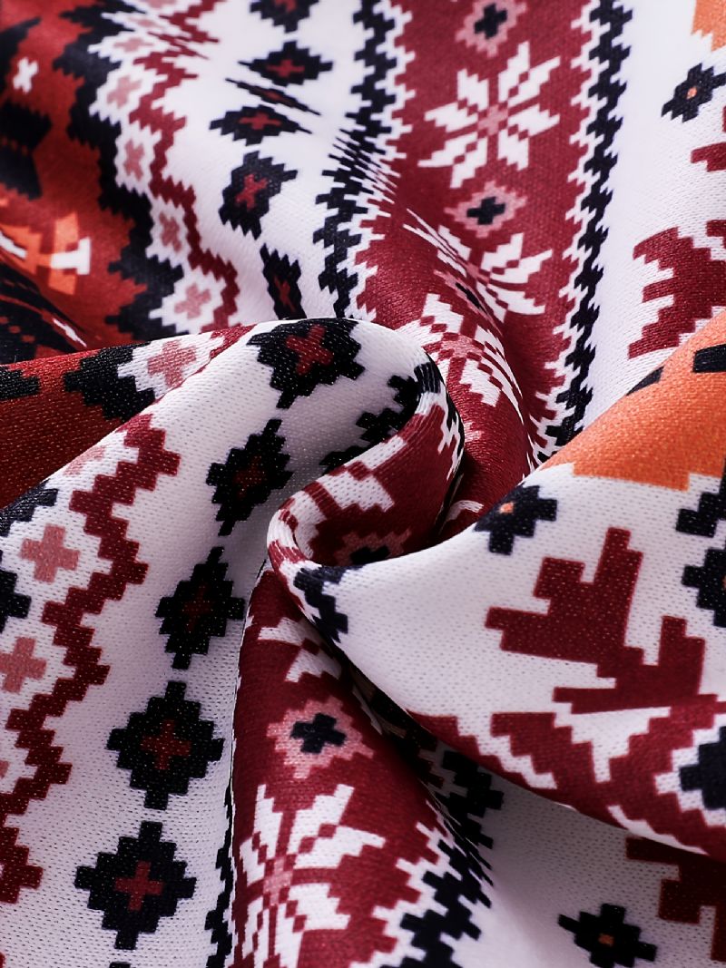 Pojkar Casual Christmas Print Pyjamas Set Med Söta Termiska Toppar & Byxor För Fest