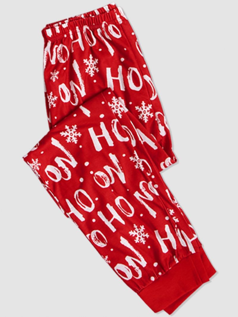 Pojkar Christmas 2 Letter Pattern Fawn Homewear Two-piece Set