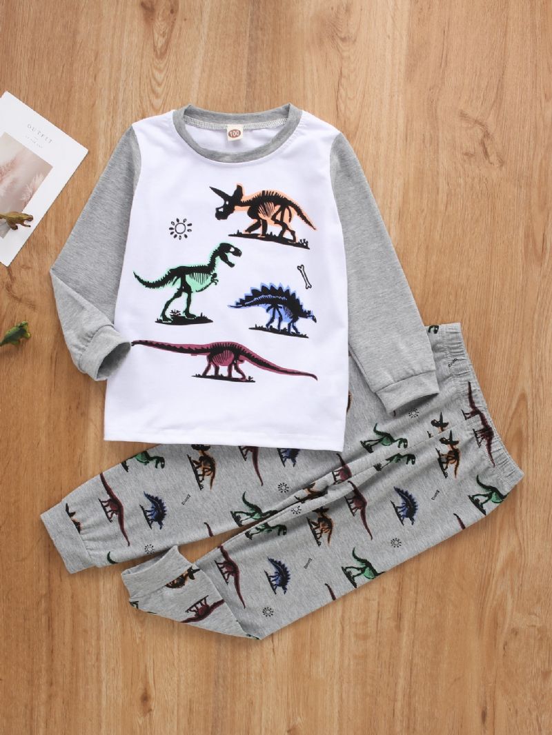 Pojkar Dinosaur Print Långärmad Sweatshirt & Byxor Set