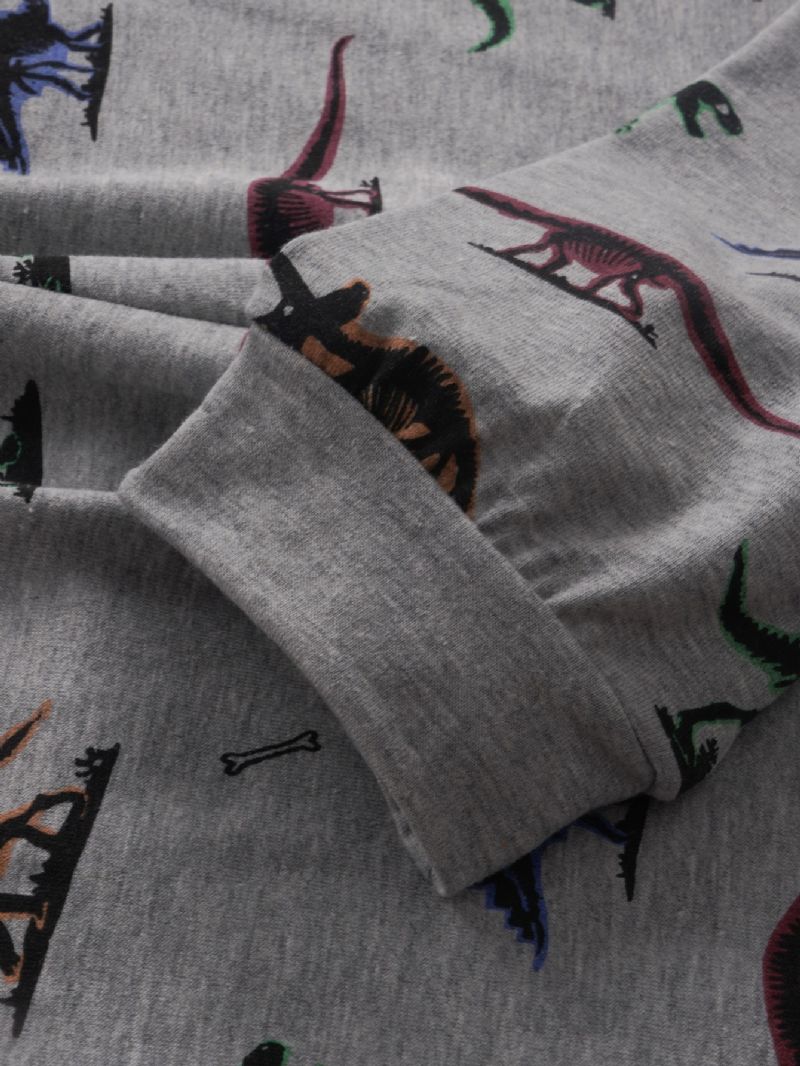 Pojkar Dinosaur Print Långärmad Sweatshirt & Byxor Set