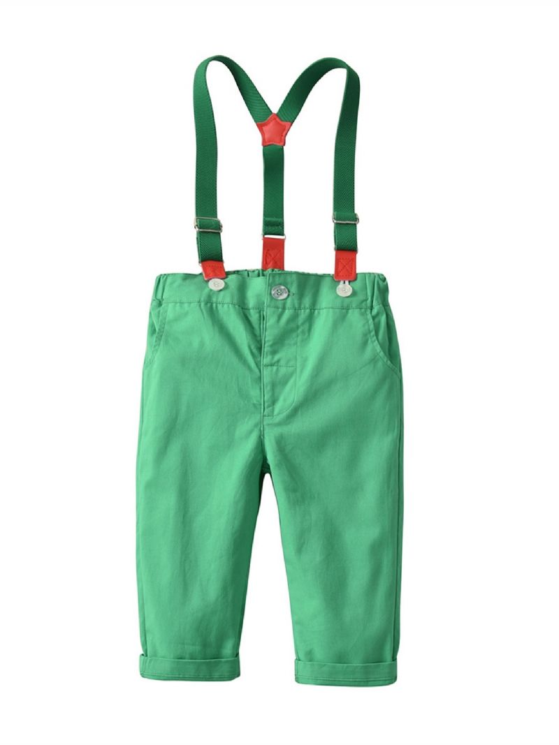 Pojkar Jul Randigt Tryck Fluga Gentleman Overall Set