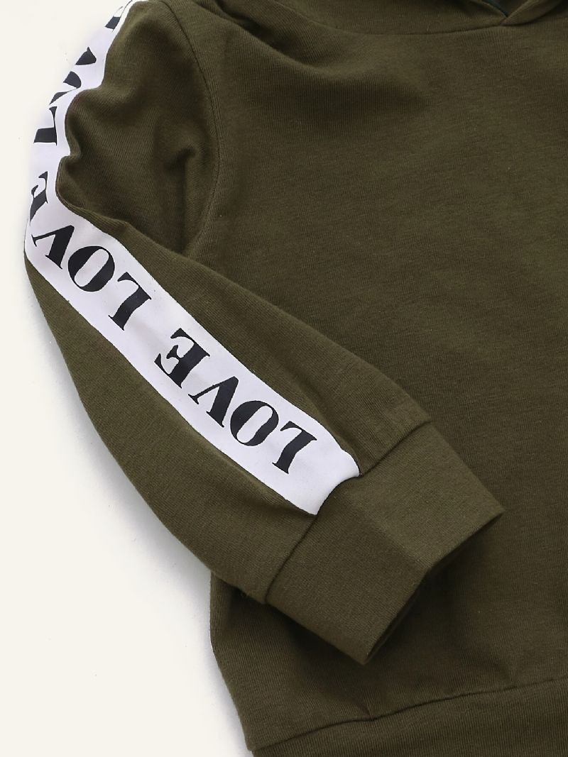 Pojkar Långärmad Hoodie + Camo Byxor Set Barnkläder Outfits