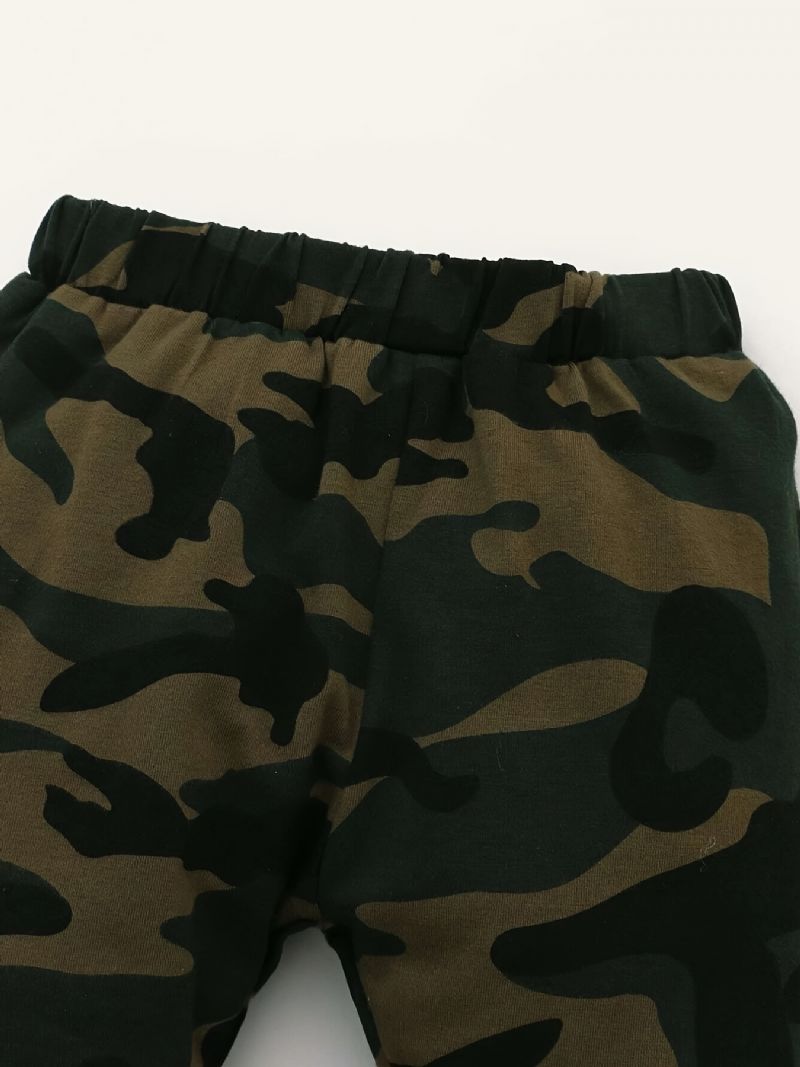 Pojkar Långärmad Hoodie + Camo Byxor Set Barnkläder Outfits