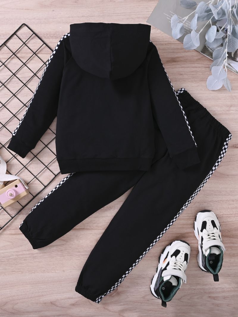 Pojkar Mode Hooded Printed Sweatshirt Set