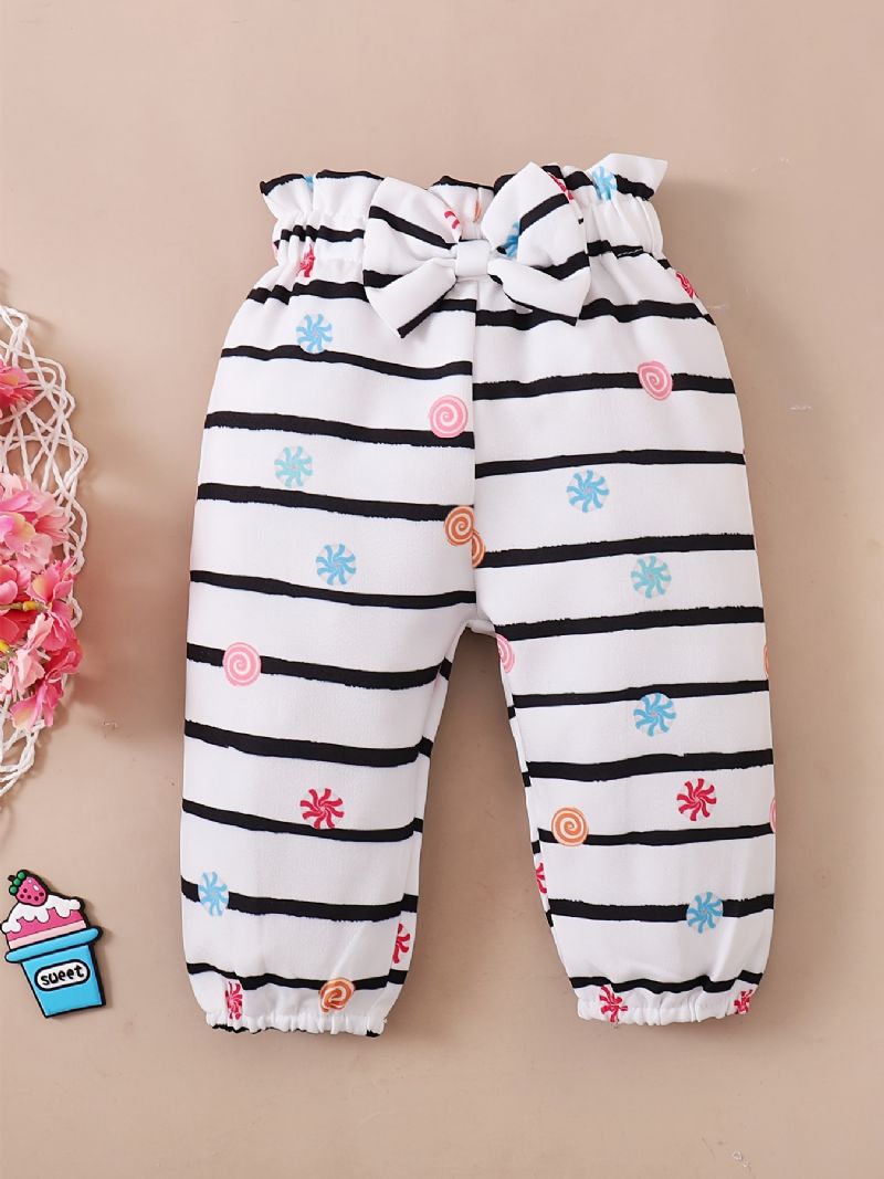 Toddler Bebis Letter Print Bodysuit Rompers Med Rosett Pannband För Flickor