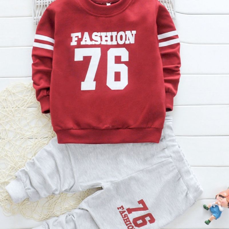 Toddler Pojkar Grafisk Sweatshirt + Sweatpants Barnkläder