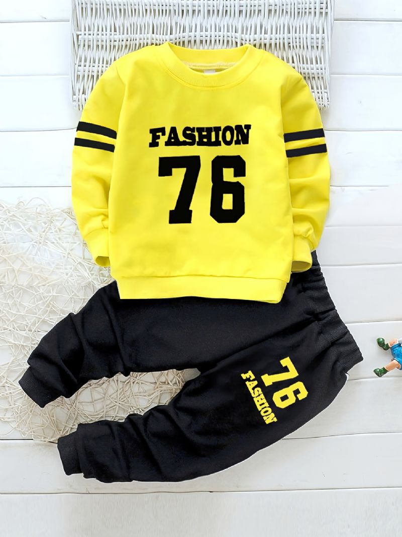 Toddler Pojkar Grafisk Sweatshirt + Sweatpants Barnkläder