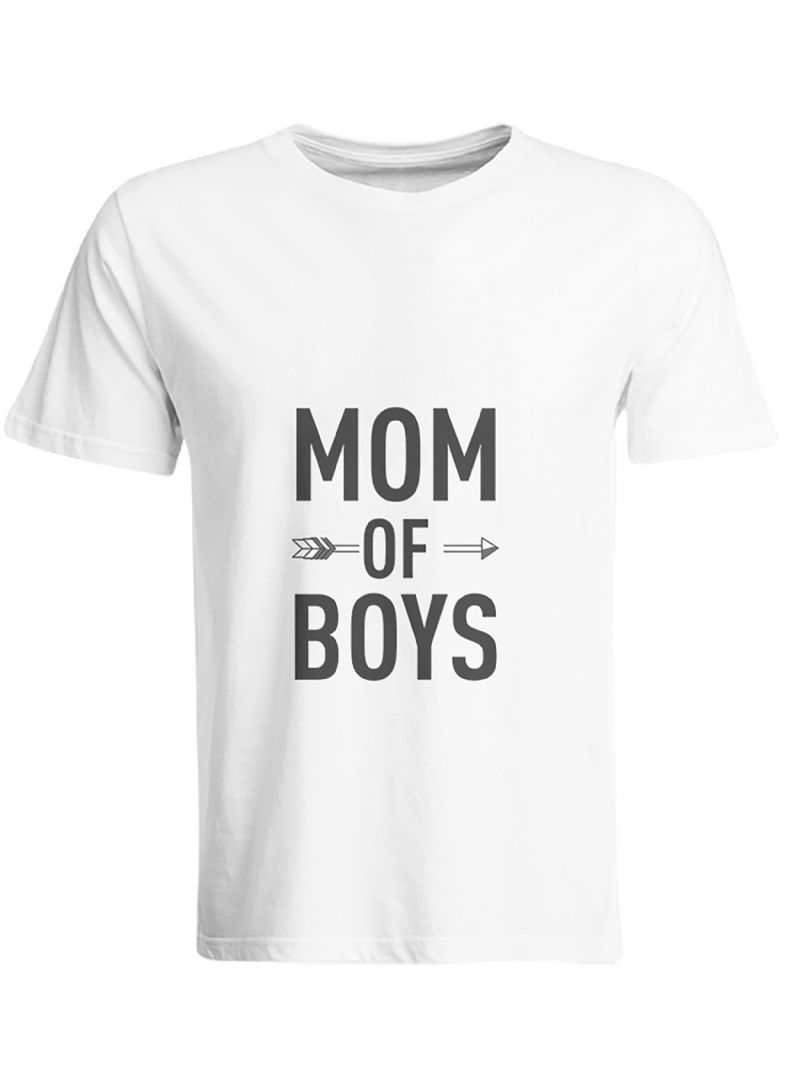 Casual Mamma Pojkar T-shirt Med Blommönster Söt Rund Hals Lös Kortärmad Modeöverdelar Damkläder