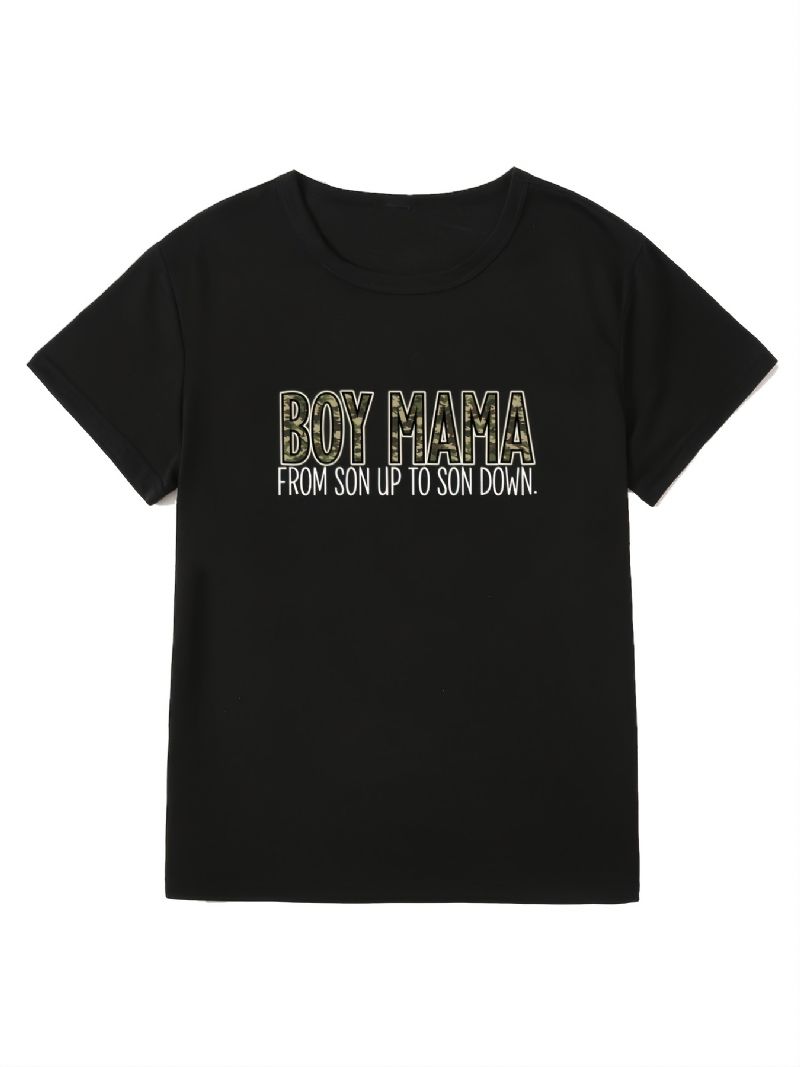 Casual Pojkar Mama T-shirt Med Rund Hals Lös Kortärmad Mode Sommar-t-shirts Toppar Damkläder