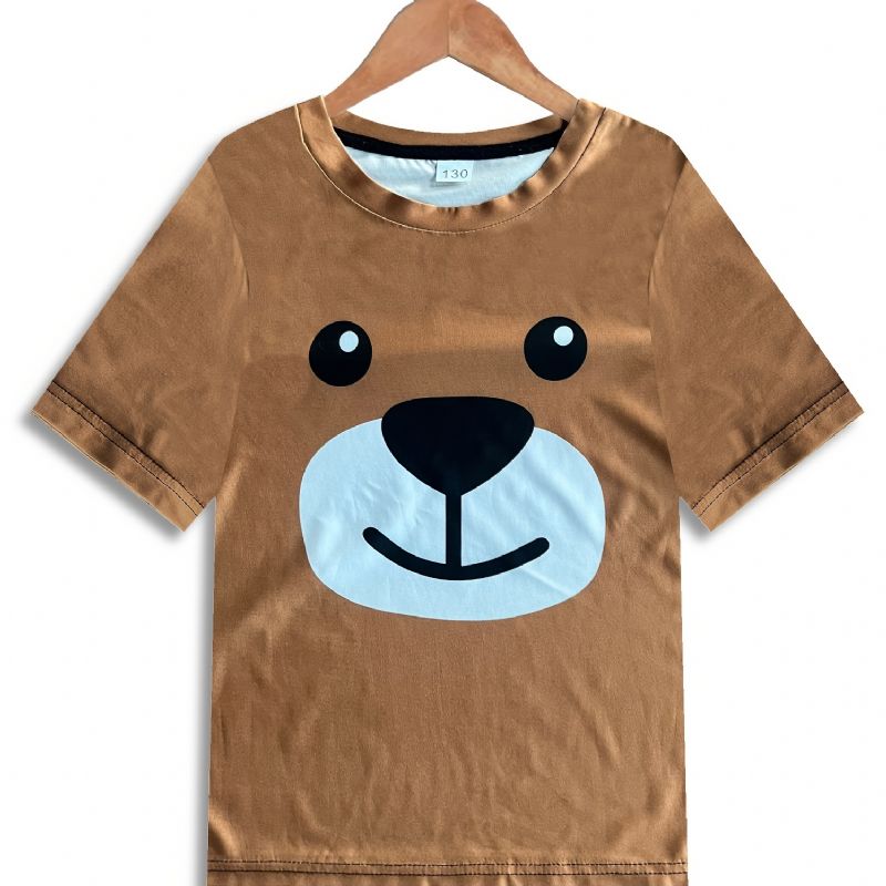 Pojkar Flickor Bear Mönster T-shirt Casual Kortärmad Barnkläder