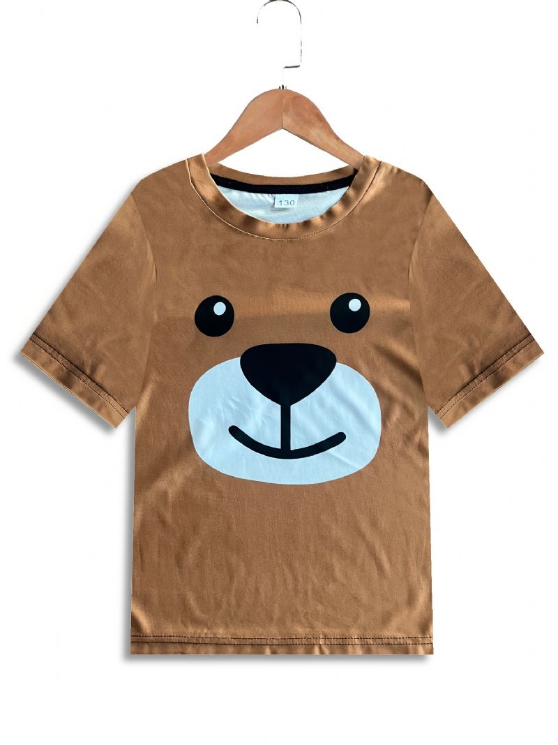 Pojkar Flickor Bear Mönster T-shirt Casual Kortärmad Barnkläder